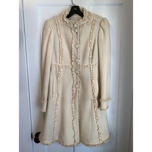 Anthropologie Leifsdottir White/cream wool coat, size 2